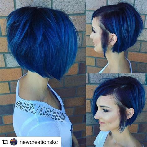 blue hair bob|bold blue haircuts.